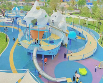 北極熊造型組合滑梯定制