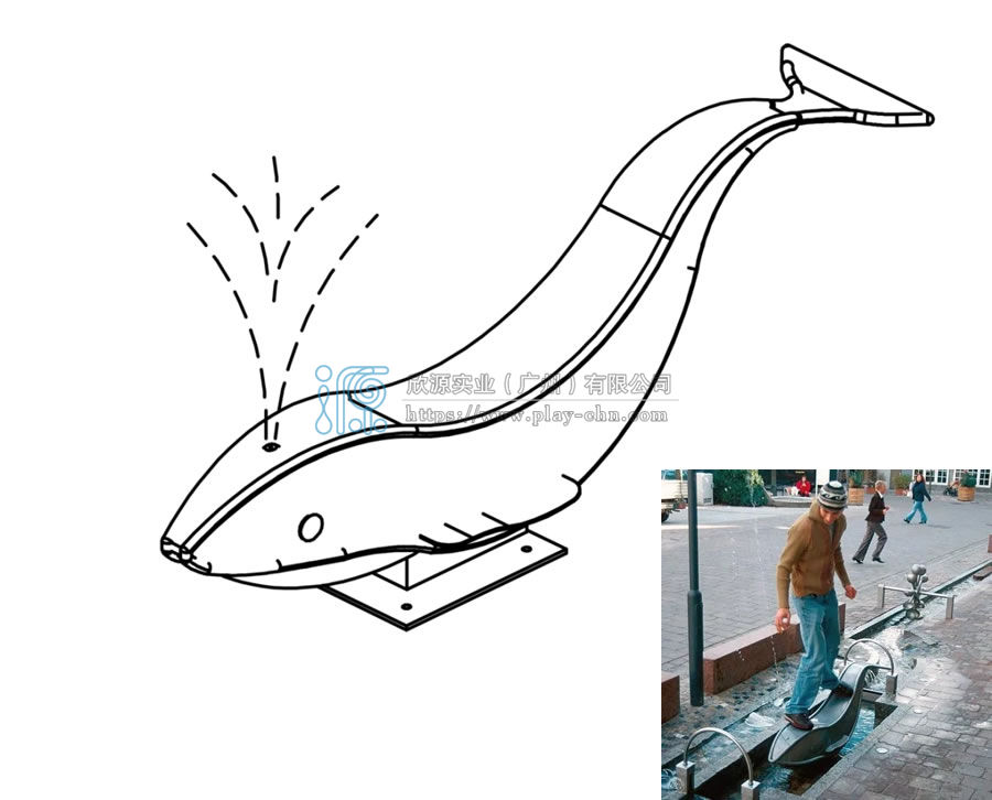海豚腳踏吸水噴水游樂設備