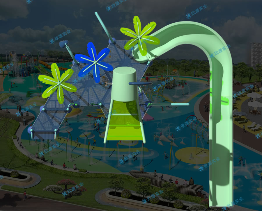 兒童戶外水上組合滑梯