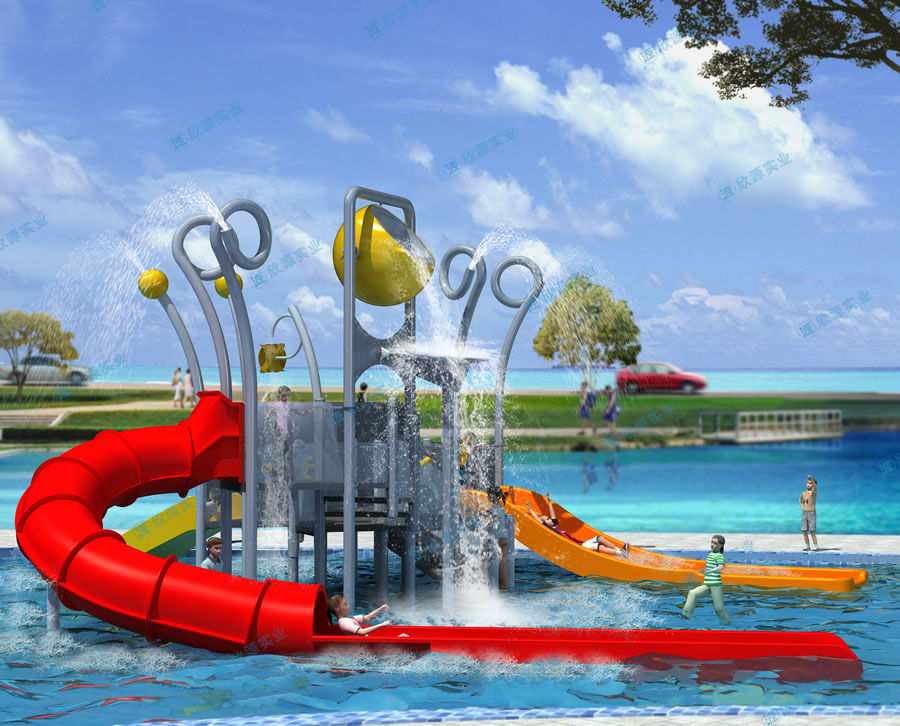 三滑道組合水上滑梯