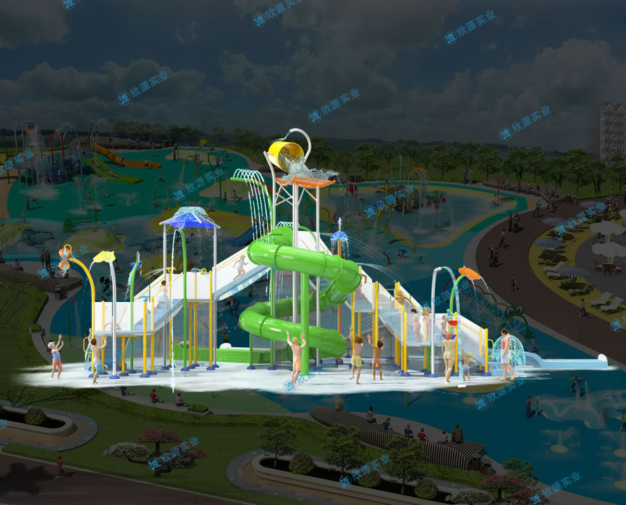 戶外水上樂園組合滑梯