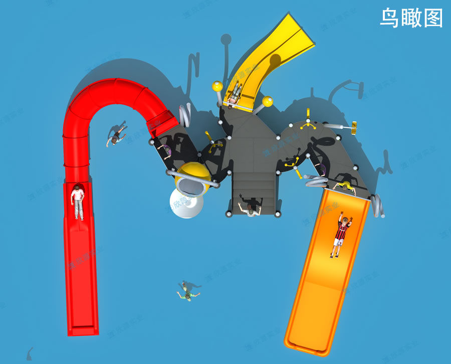 三滑道組合水上滑梯