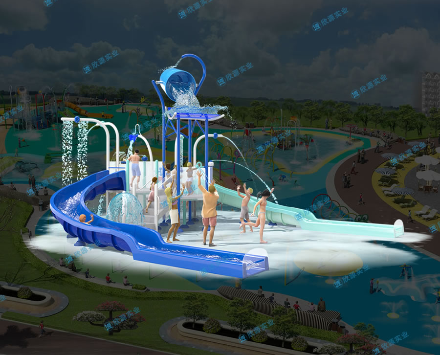 室外水上滑梯組合