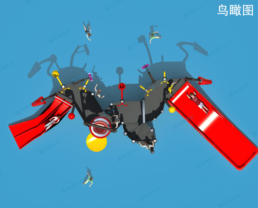 中國龍倒水桶水上滑梯組合