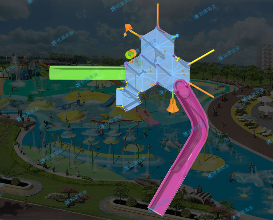 戶外水上滑梯組合