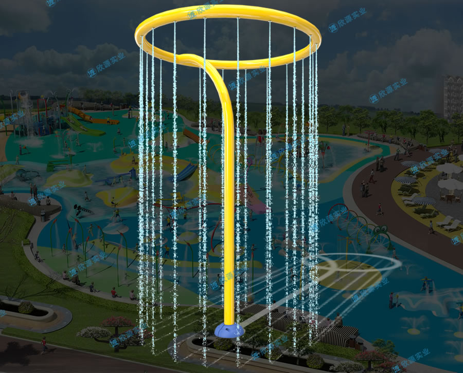 圓圈瀑布戲水小品設備