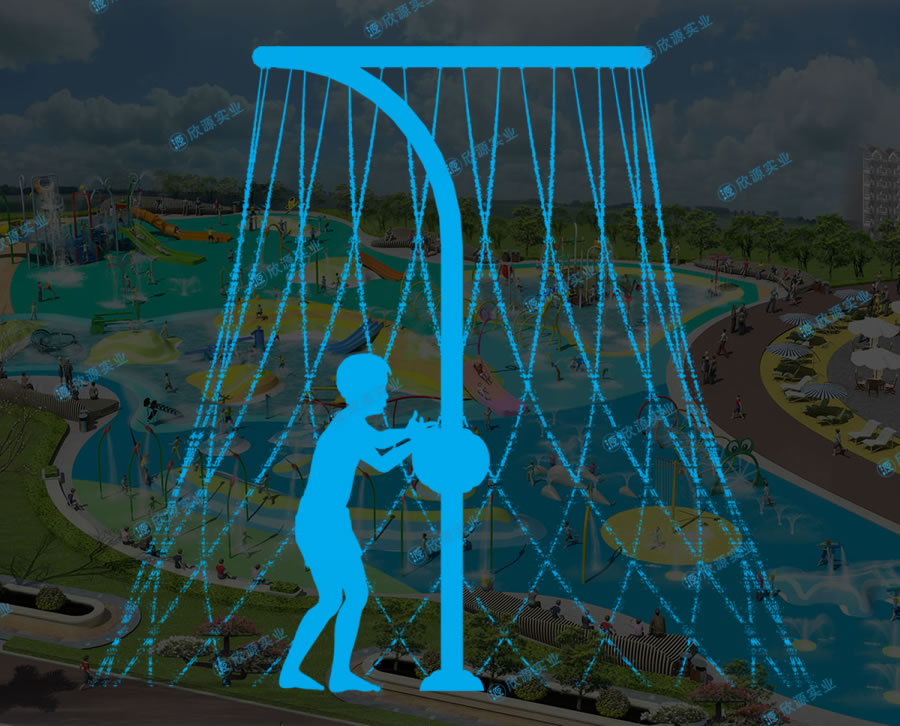 旋轉圓圈瀑布戲水小品設備