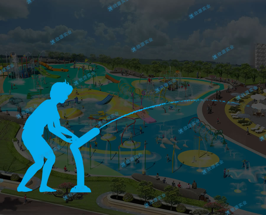 噴水雙竹炮戲水小品